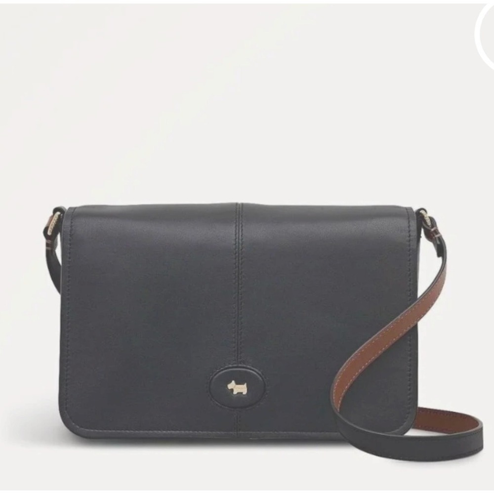 Maldon Mews Medium Flapover Cross Body Black Leather - 112932